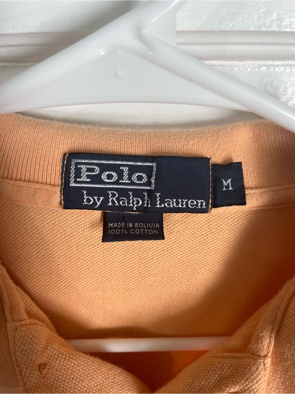Polo by Ralph Lauren Peach Polo with Contrast Trim, size medium - Picture 4 of 5